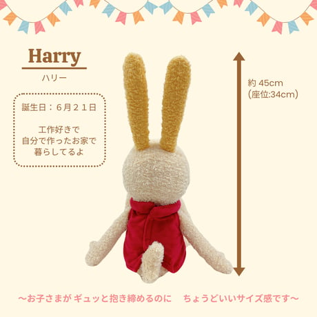 【一緒におねんね】ハリー ぬいぐるみ（約45cm）