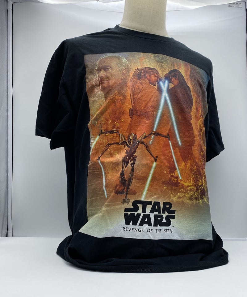 ヴィンテージスターウォーズアナキンオビワンアミダラ古着Tシャツ黒