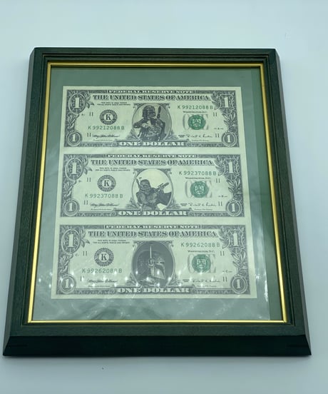 公式アメリカ1$札　ボバフェット　三種類　額装品
