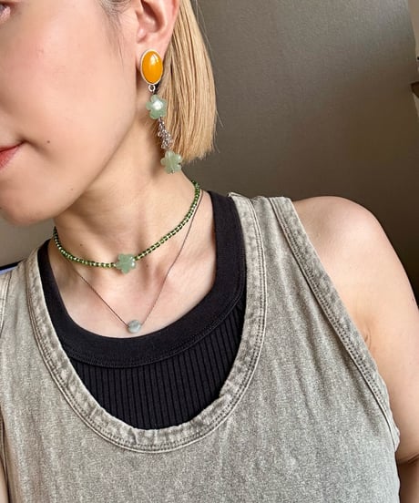 Retro flower pierce/earring