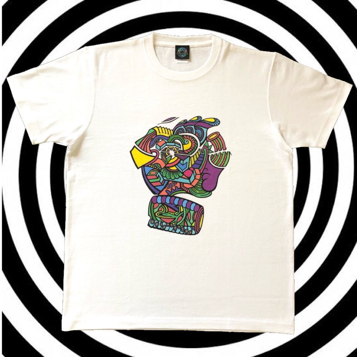 フランス製 70s風 ペイズリー総柄Tシャツ サイケデリック コットン Mサイズ 951ae0b9d62fd6a4357b5126b07d1d