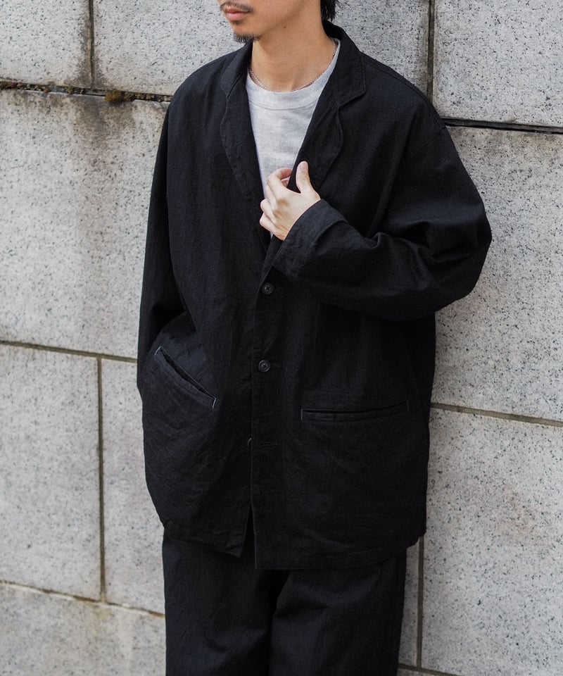 Porter Classic Denim Wide Jacket - Black - Navy Porter Classic Denim Wide Jacket - Black - Navy