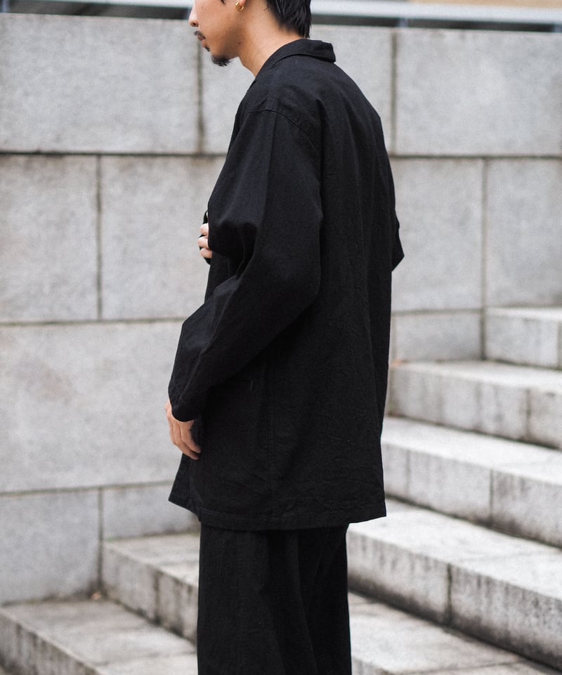 Porter Classic Denim Wide Jacket - Black - Navy Porter Classic Denim Wide Jacket - Black - Navy