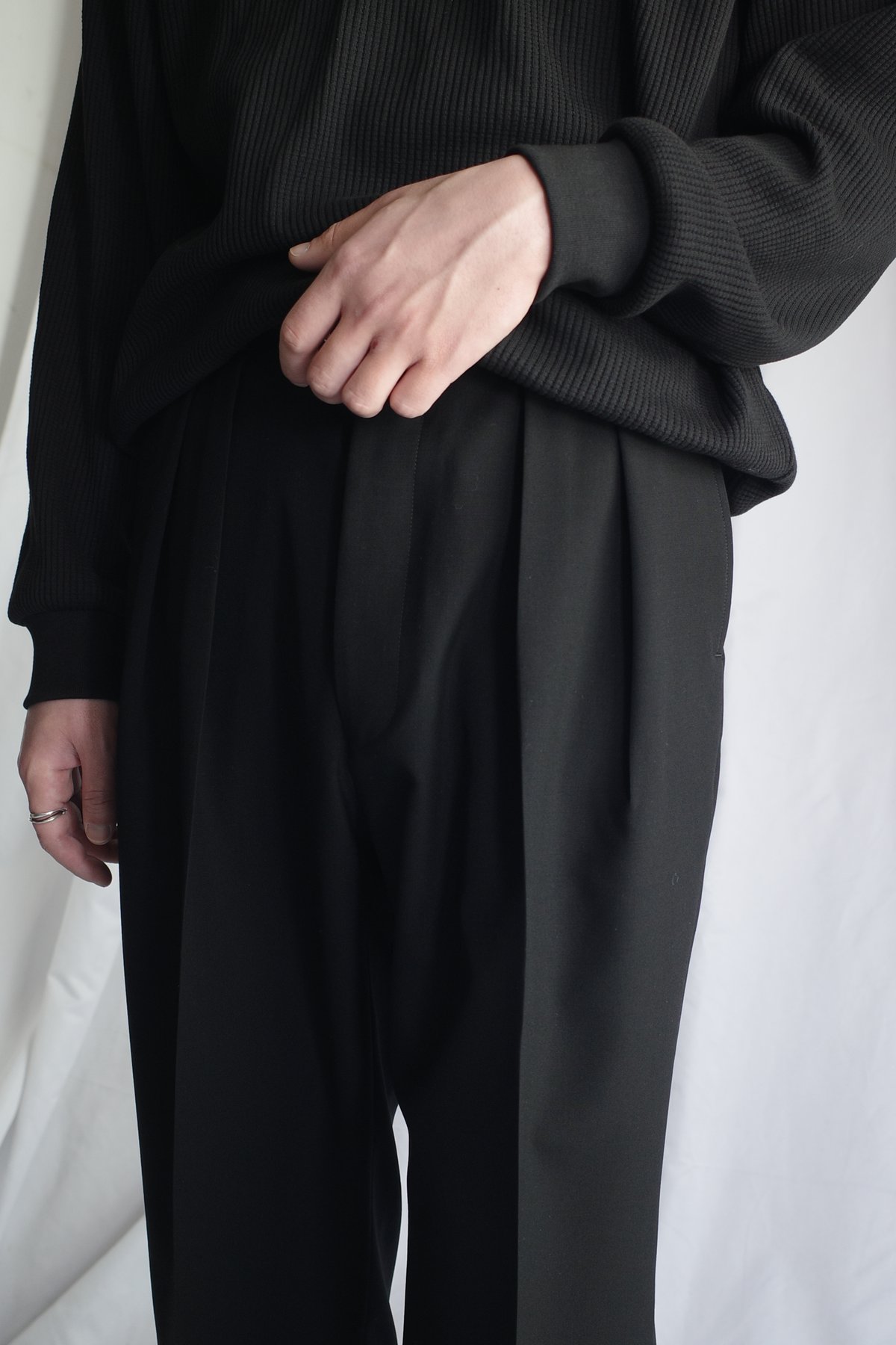 NEAT Wool Poplin Wide -Black | DAMAGEDONE 2nd