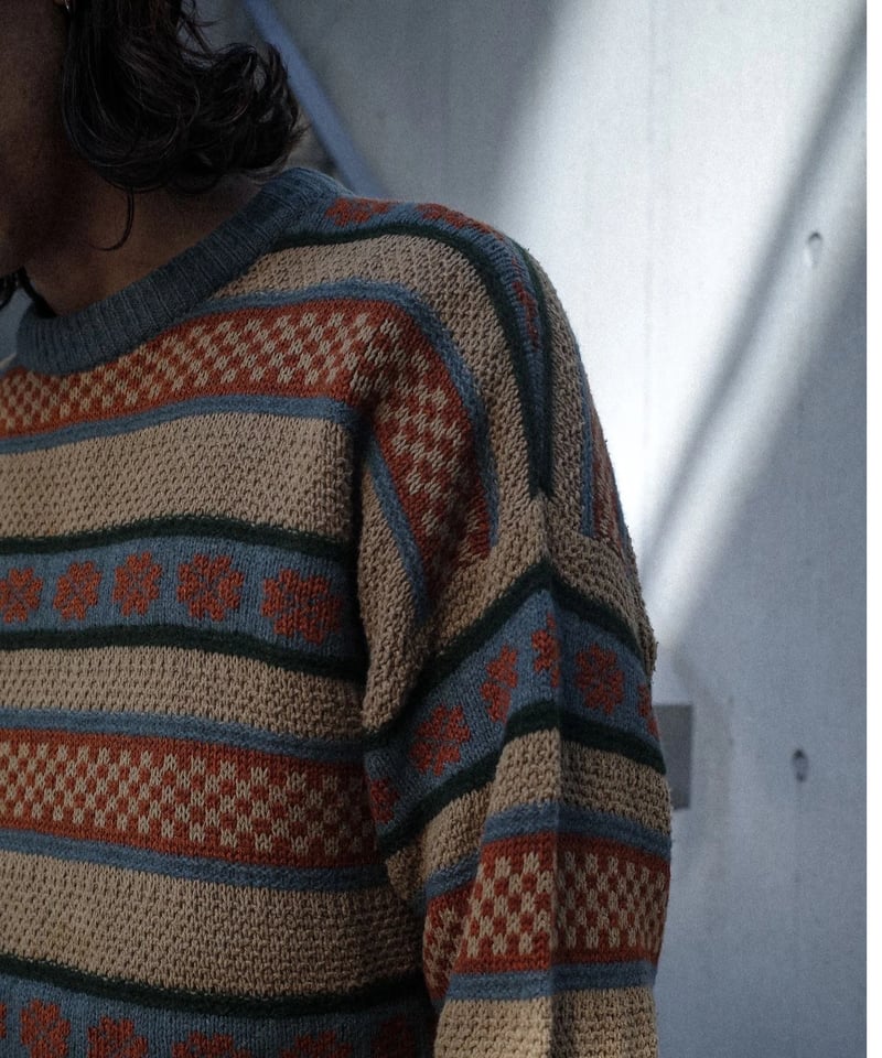 シーピーカンパニー/c.p. company 80s ニット 80s C.P. Company Pattern Wool Knit | DAMAGEDONE