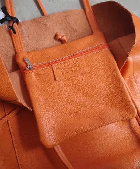 MARLON FIRENZE Calf Leather Shopper Bag - Arancio