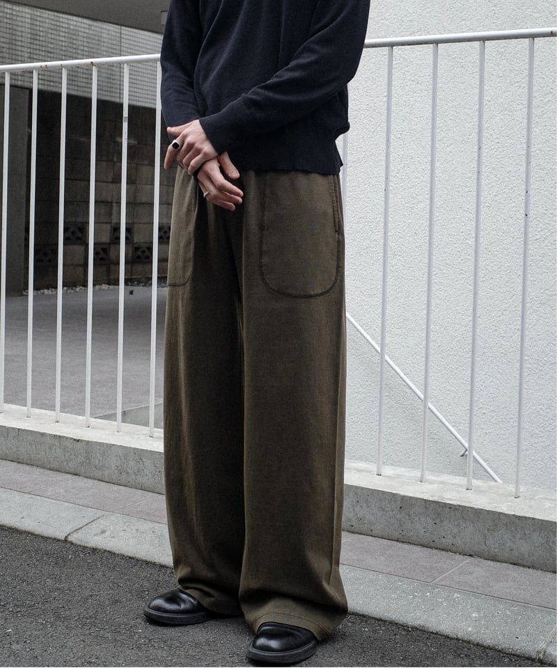 パンツ seabees damagedone jersey fabric slacks seabees damagedone jersey fabric slacks SEABEES Jersey Slacks