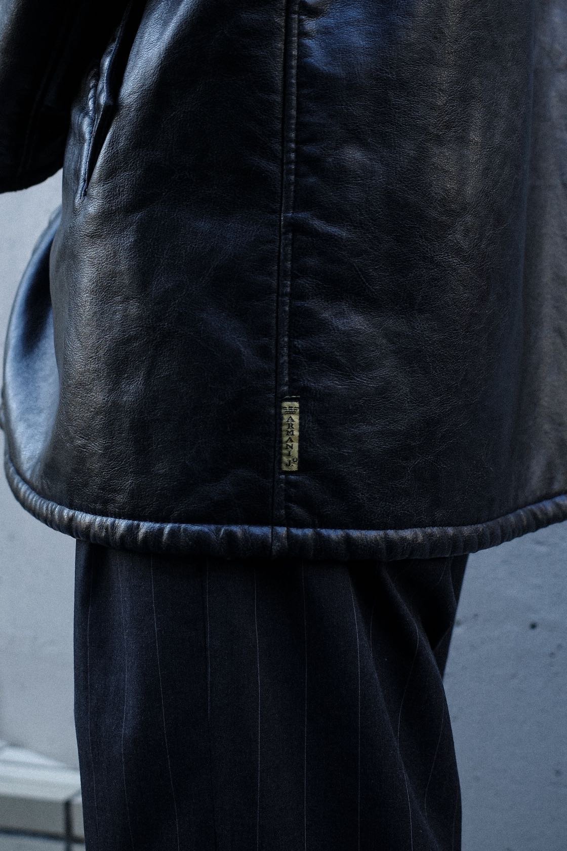 00s Armani Jeans Synthetic Leather Double-breas