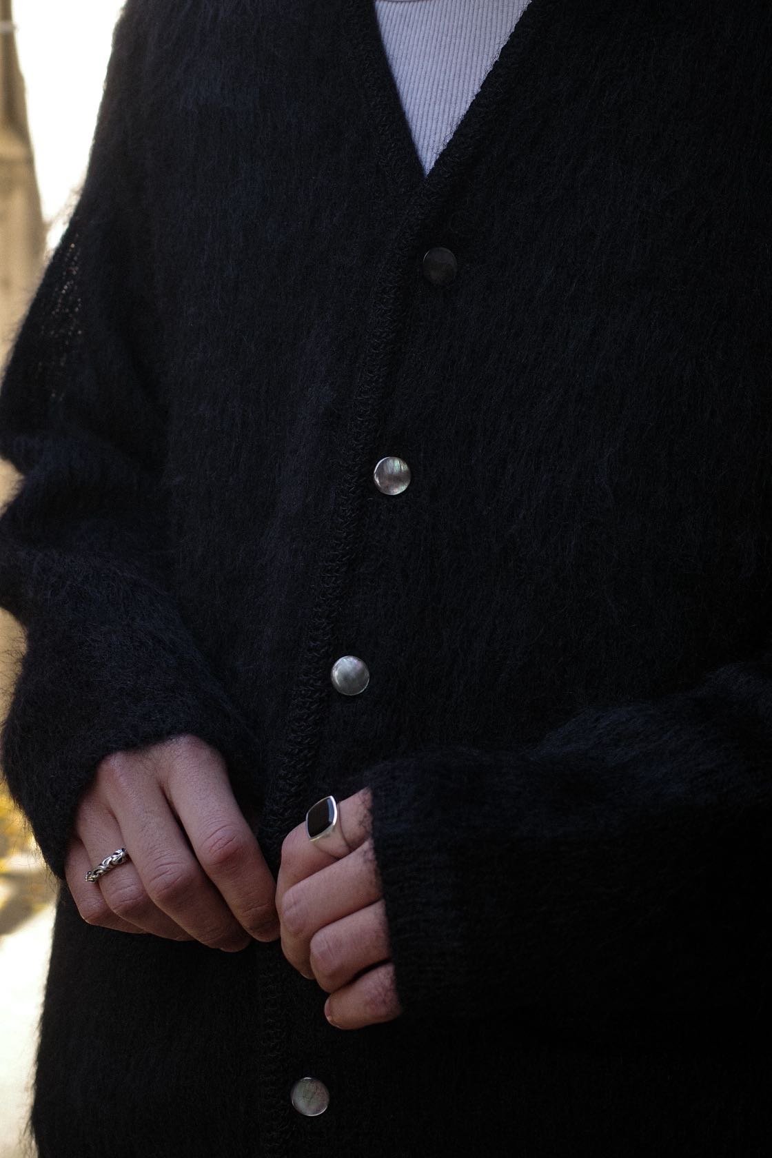 A.R.P. Shaggy Man™️ Mohair Cardigan W/Pocket Bl