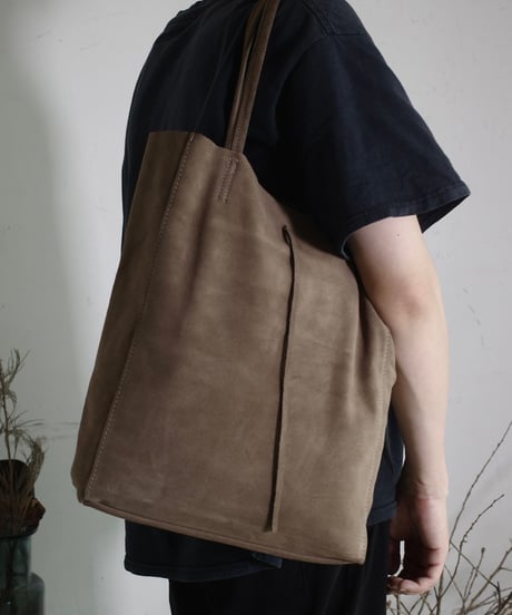 MARLON FIRENZE Calf Leather Shopper Bag - Taupe Suede