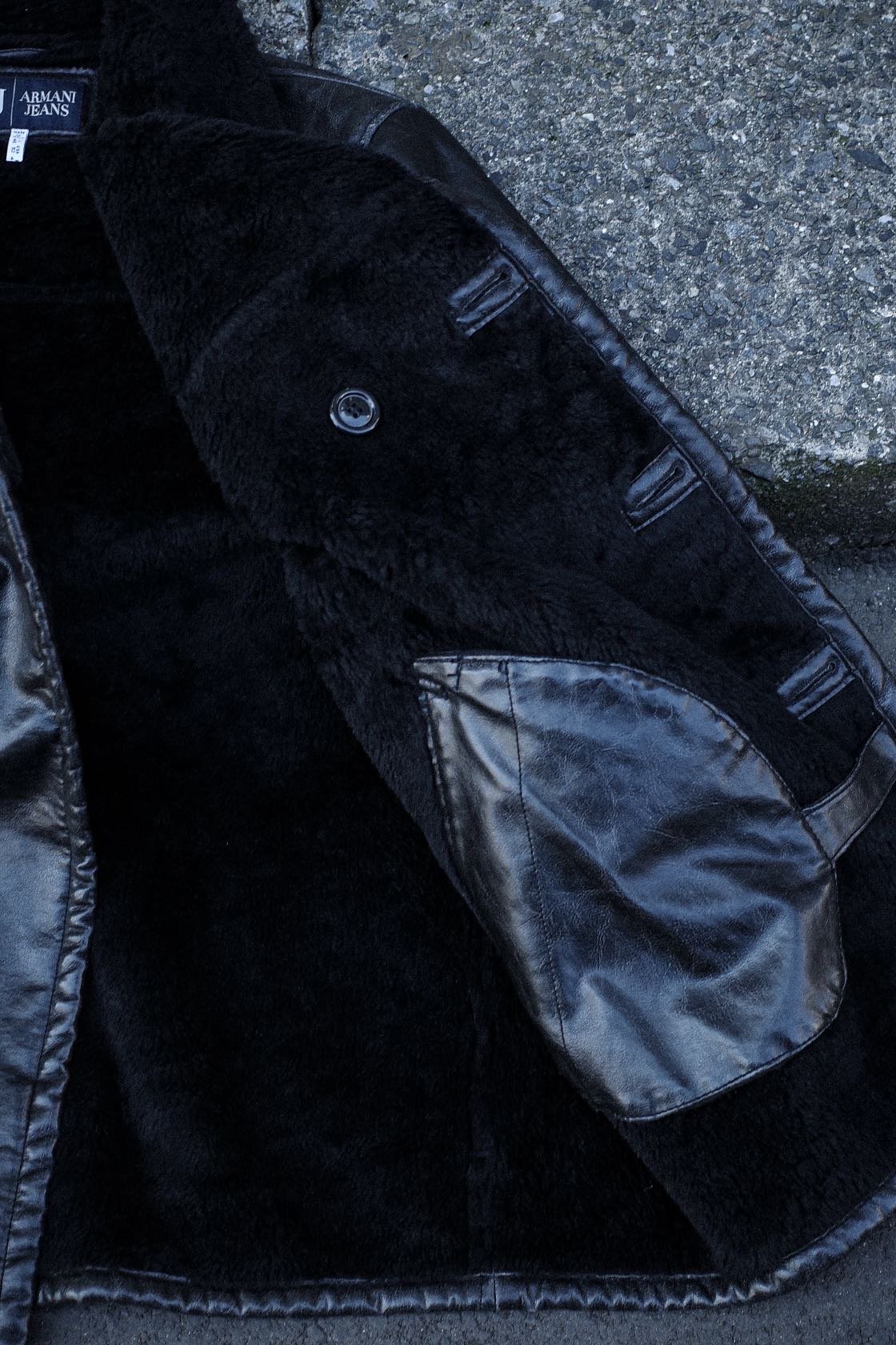 ✴*◆様 今だけ❗️ARMANI JEANS 00's leather boa 00s Armani Jeans Synthetic Leather Double-breas