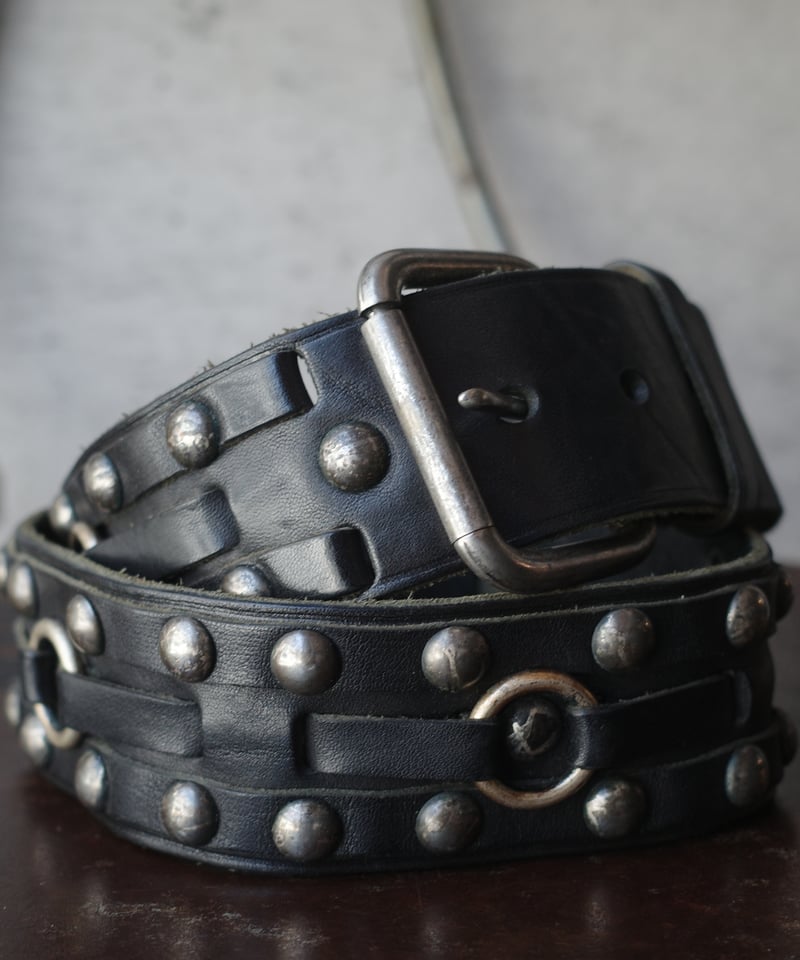 ベルト GENUINE LEATHER STUDDED BELT BLACK XZQTIVE Studded Belt Metal Punk Rock Rivet Belts for Women/Men
