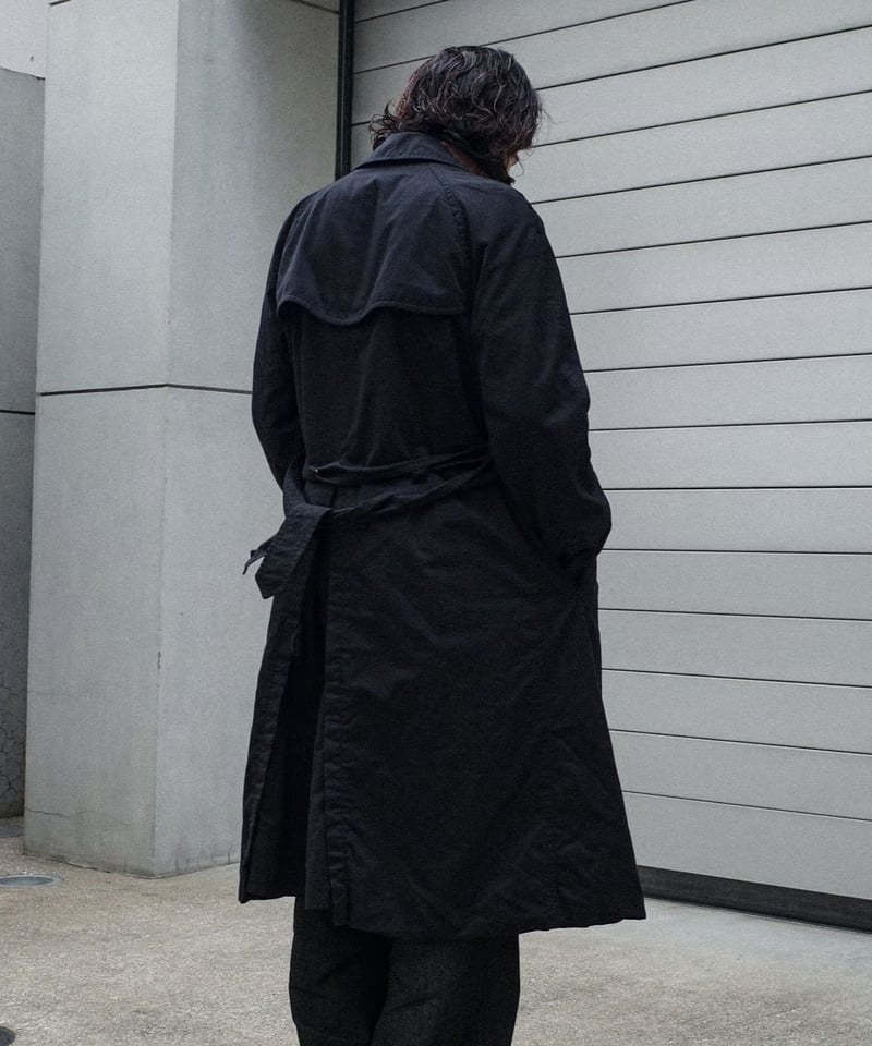 Burberry's Trench Coat Black Over Dye -Made in