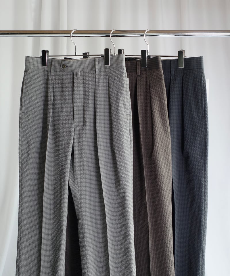 パンツ NEAT SEERSUCKER Stripe wide slacks パンツ NEAT SEERSUCKER Stripe wide slacks パンツ NEAT SEERSUCKER