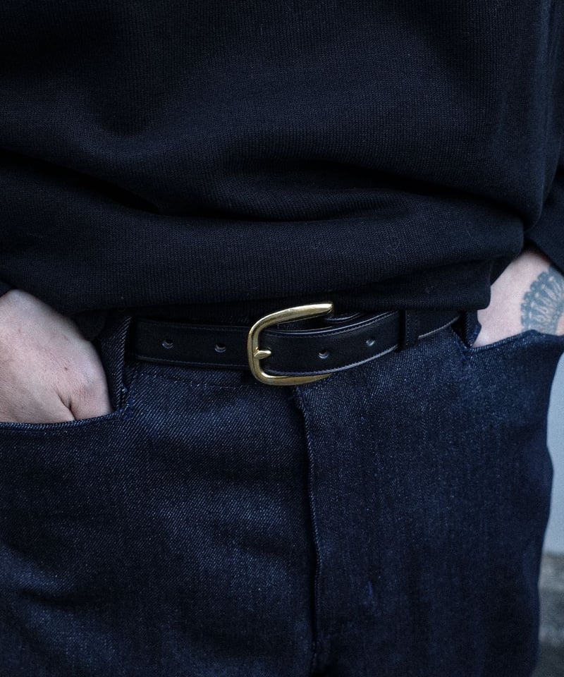 Tory Leather Round Raised Belt Black #2167 | DA