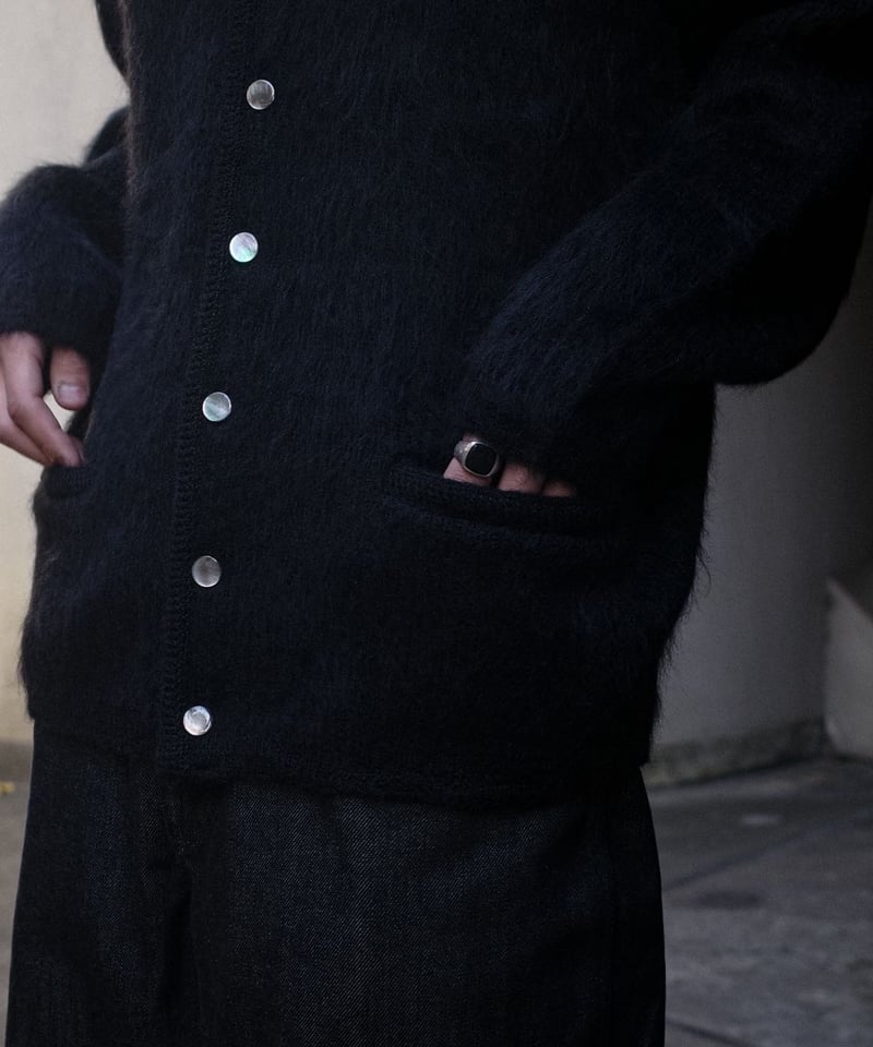 A.R.P. Shaggy Man™️ Mohair Cardigan W/Pocket Bl