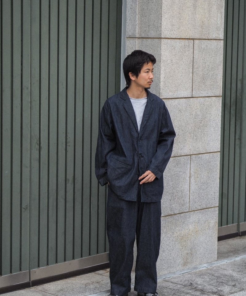 Porter Classic Denim Wide Jacket - Black - Navy Porter Classic Denim Wide Jacket - Black - Navy