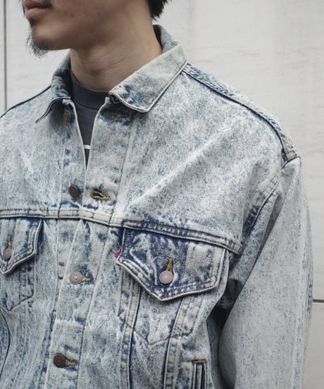 80's Levi's 70507-0219 Chemical Wash Denim Jacket -Made in USA