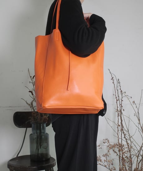 MARLON FIRENZE Calf Leather Shopper Bag - Arancio