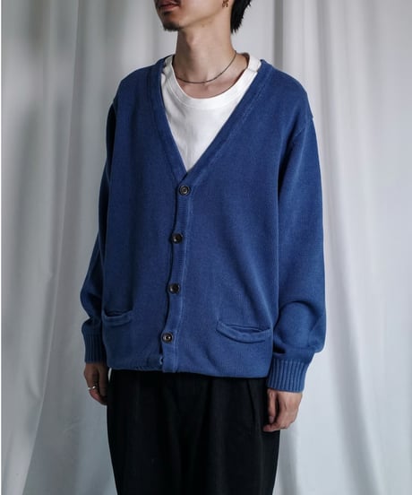 LL bean 紫色と黒のフラワー柄カーディガン レトロフラワージャガードカーディガン[品番：AZLW0022580