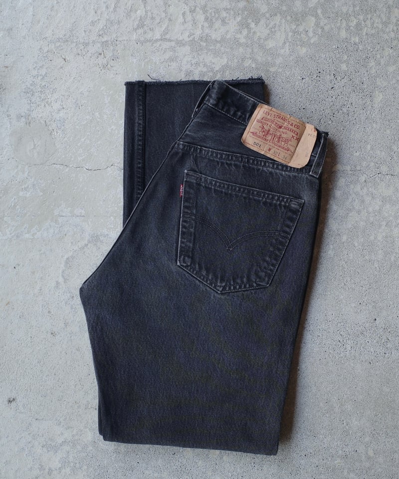 90's Levi's 501 Black Cut Off Denim Pants -Made
