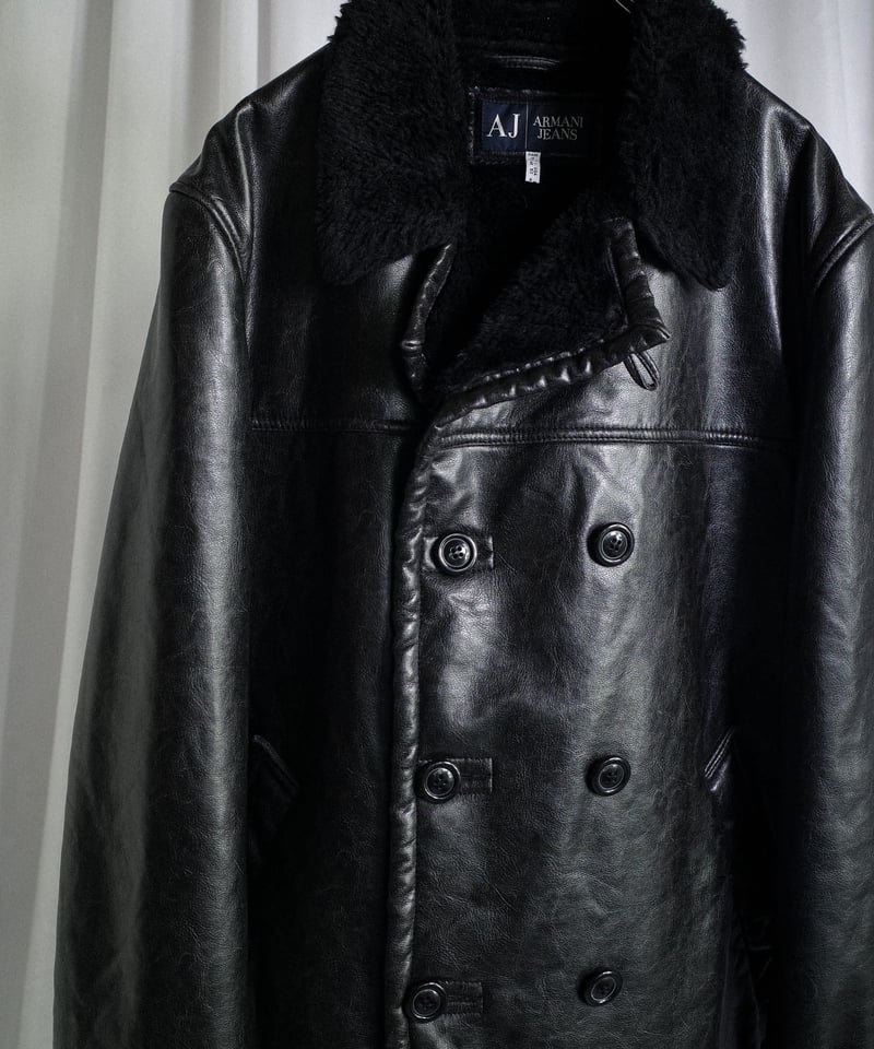 00s Armani Jeans Synthetic Leather Double-breas