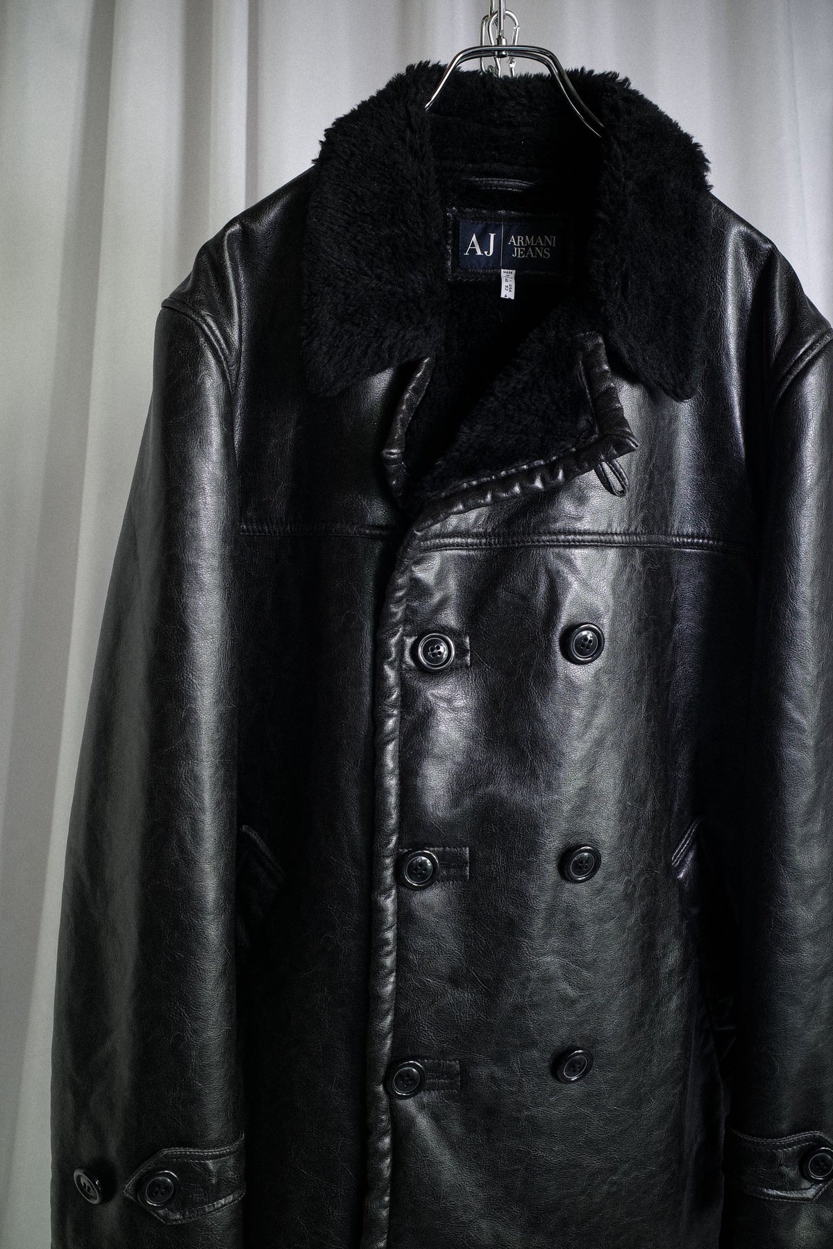 00s Armani Jeans Synthetic Leather Double-breas