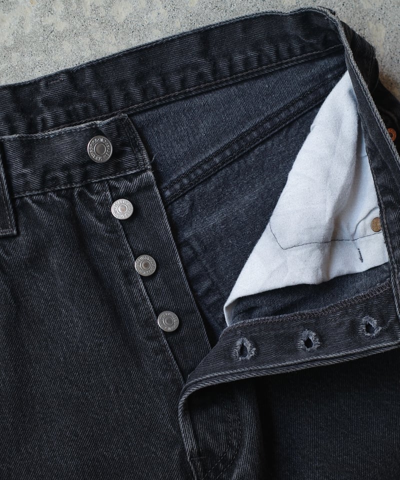 90's Levi's 501 Black Cut Off Denim Pants -Made