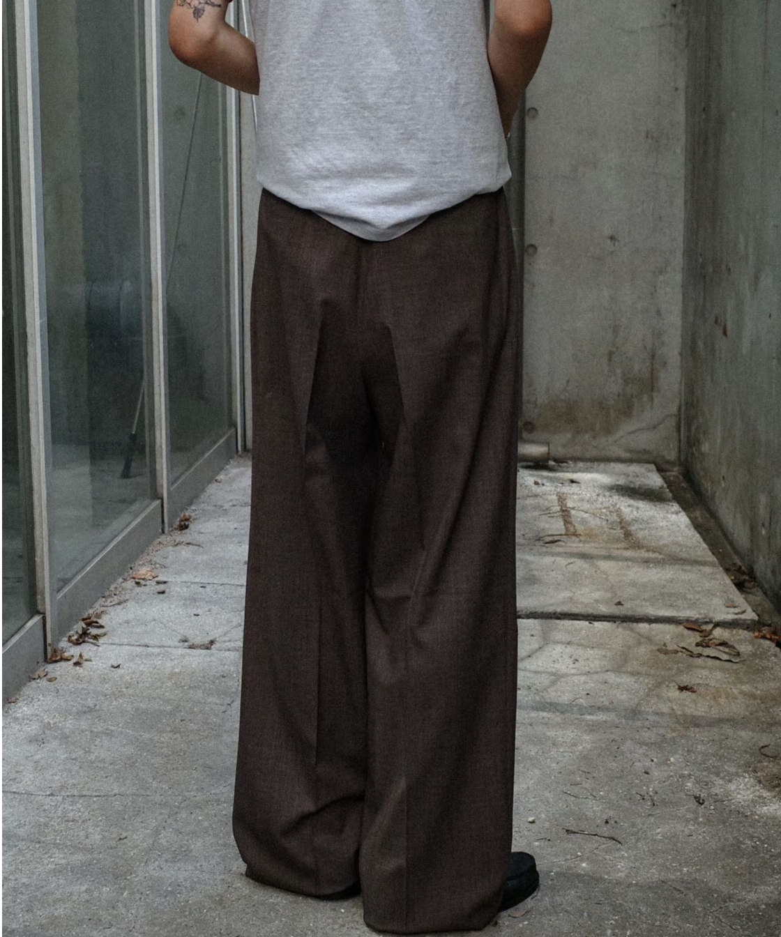 NEAT / T/W NEAT Action Slacks Wide - Brown | DA