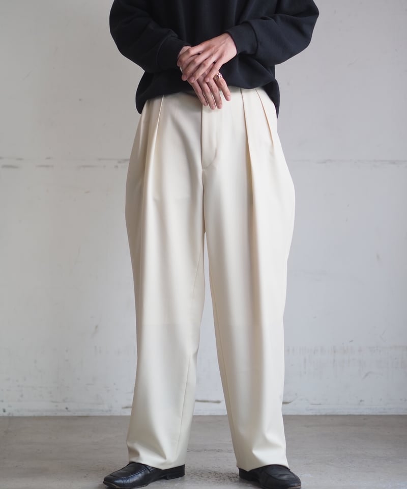 NEAT Wool Gabardine Neat Chino - Ivory | DAMAGE
