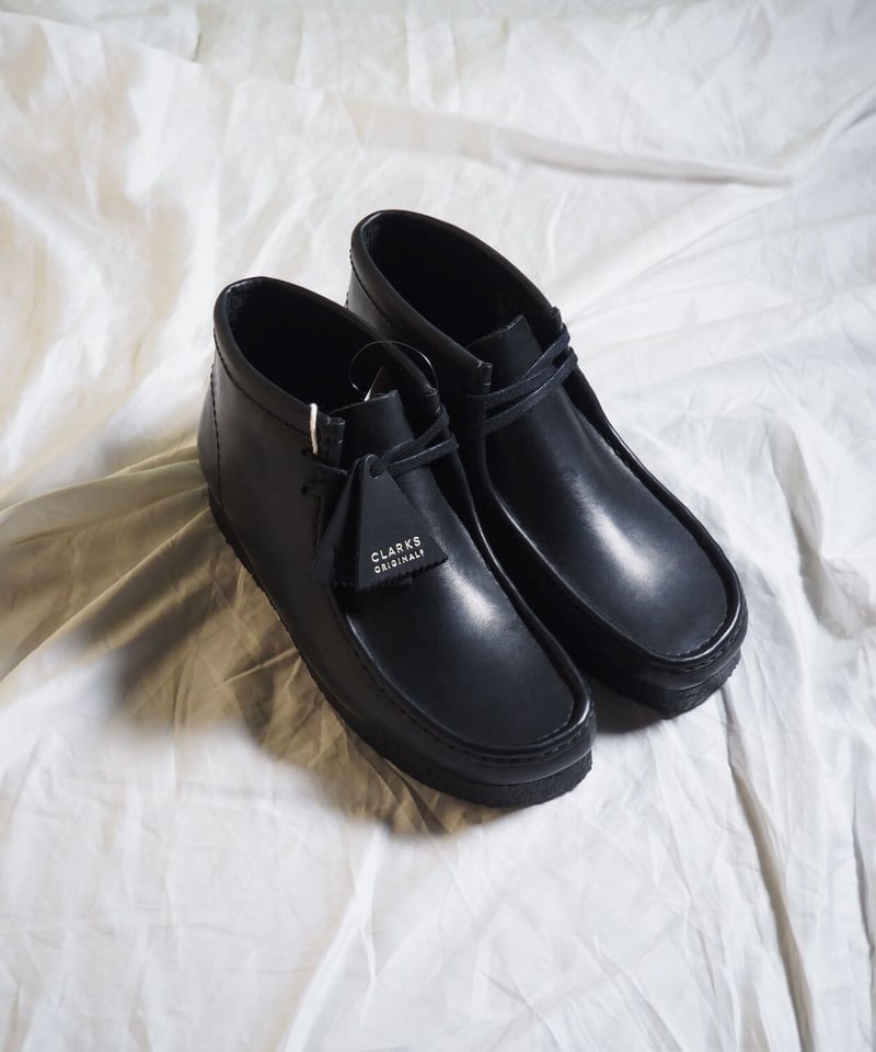 CLARKS WALLABEE BOOT BLACK LEATHER