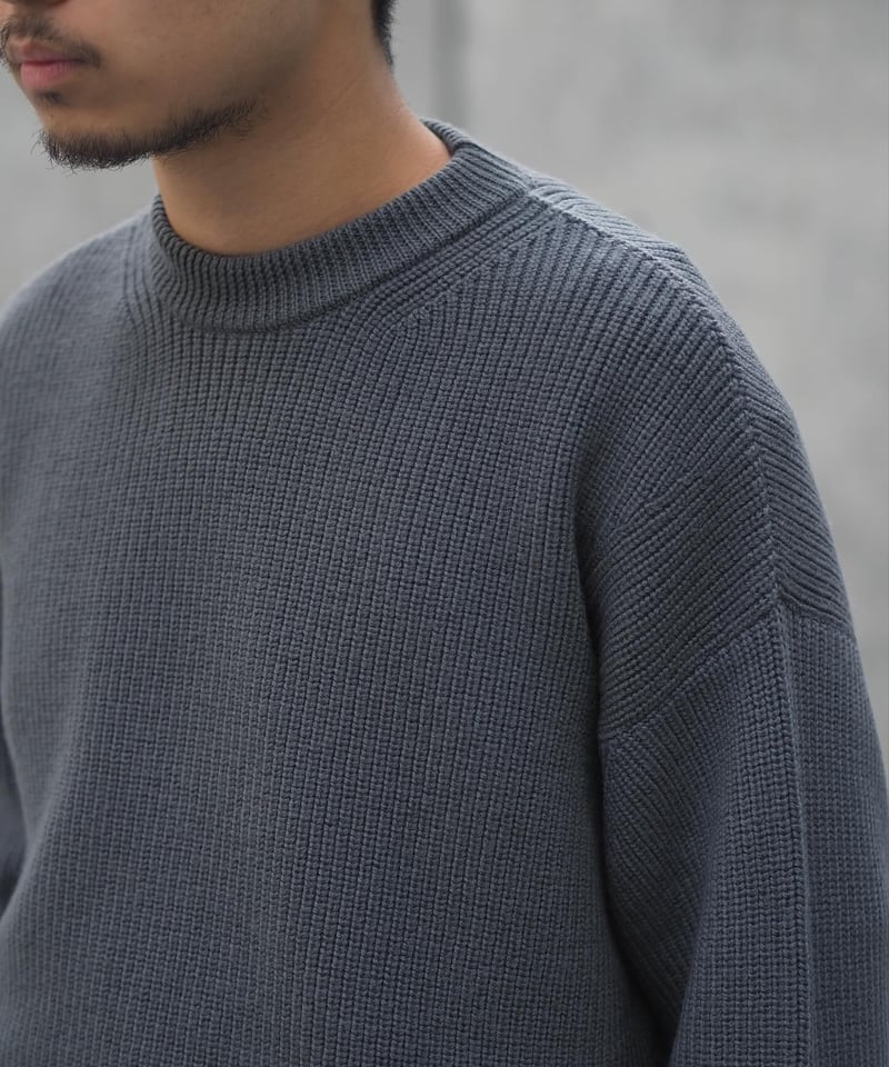 トップス LOW GAUGE MERINO CREWNECK KNIT THE DAY - LOW GAUGE MERINO CREWNECK KNIT -Gray