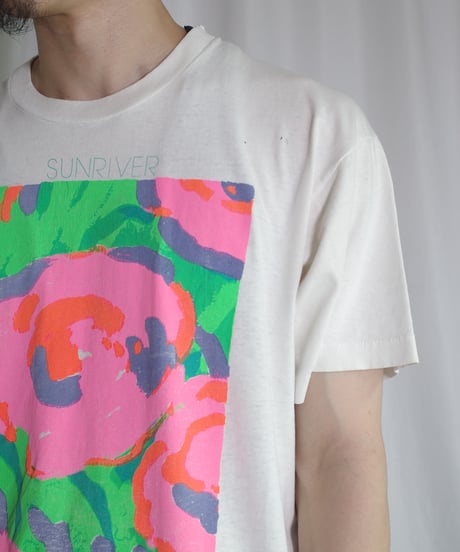 90's Flower Design T-Shirts -32 Made in USA