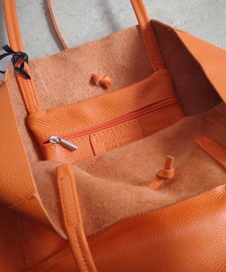 MARLON FIRENZE Calf Leather Shopper Bag - Arancio
