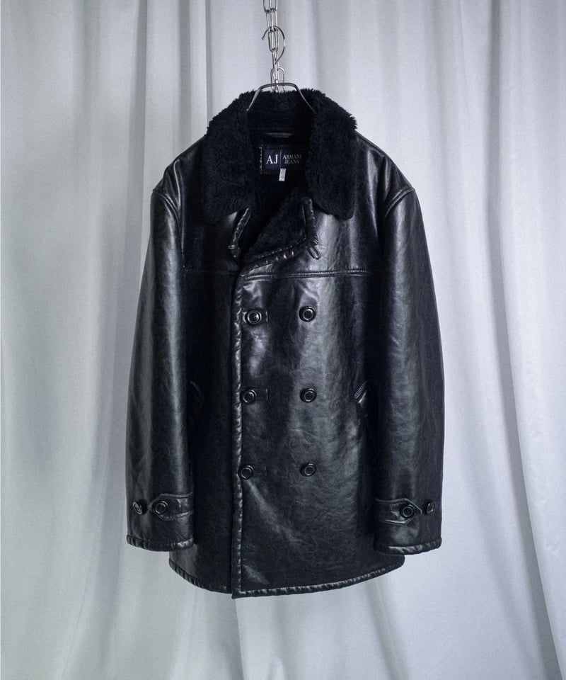 00s Armani Jeans Synthetic Leather Double-breas