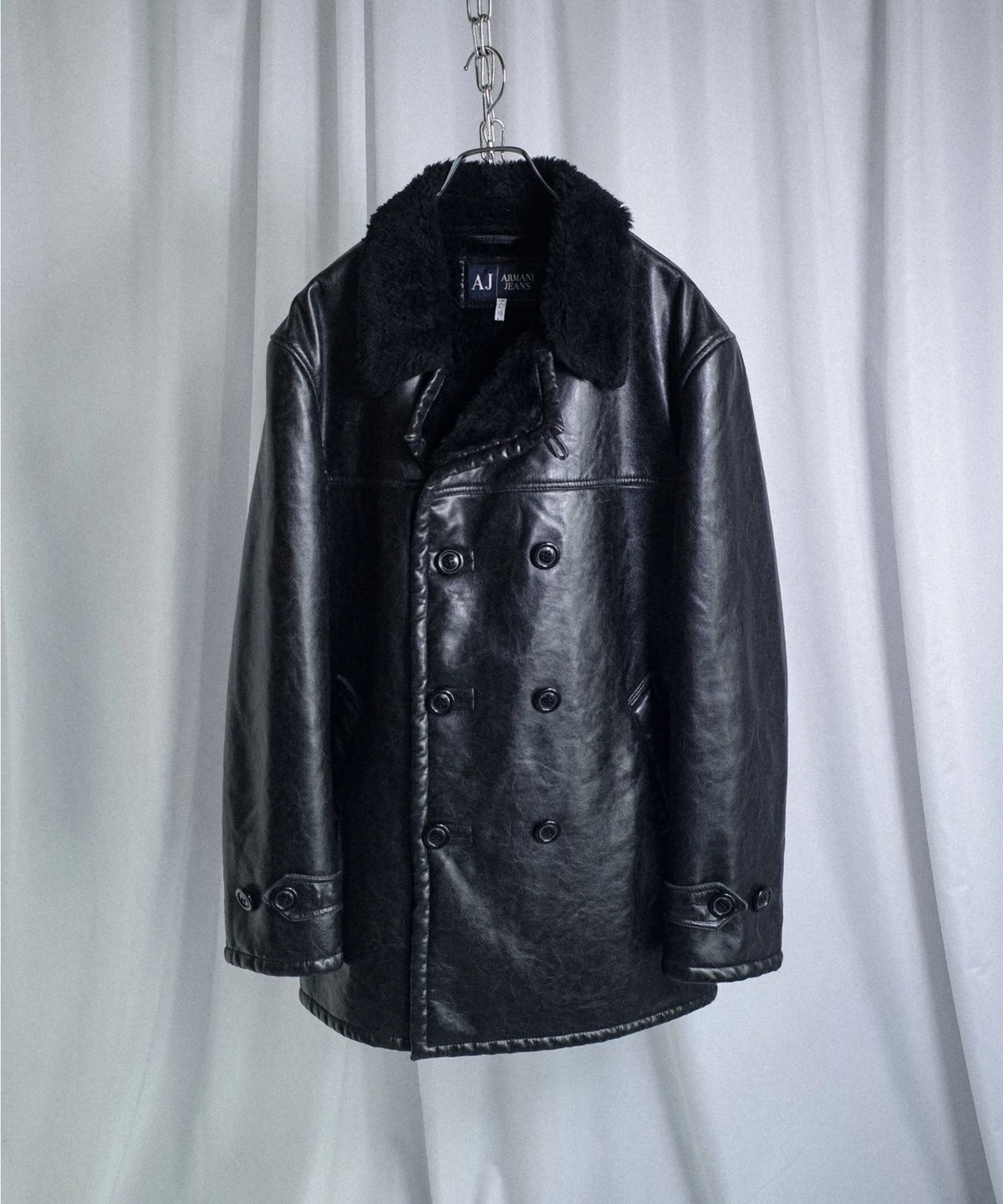 00s Armani Jeans Synthetic Leather Double-breas