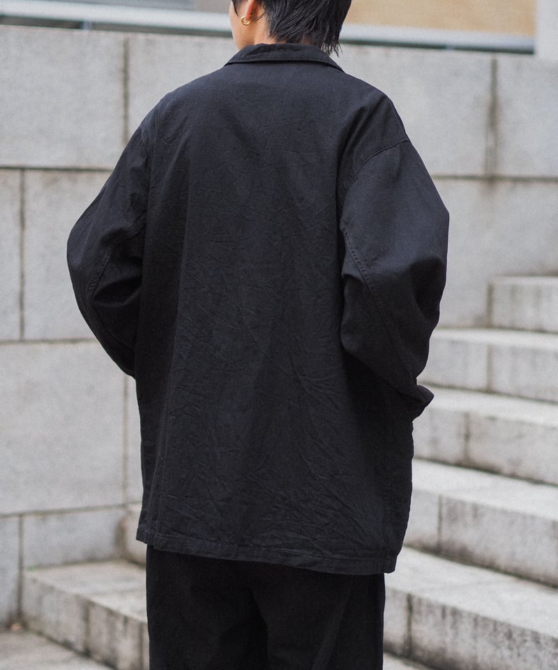Porter Classic Denim Wide Jacket - Black - Navy Porter Classic Denim Wide Jacket - Black - Navy