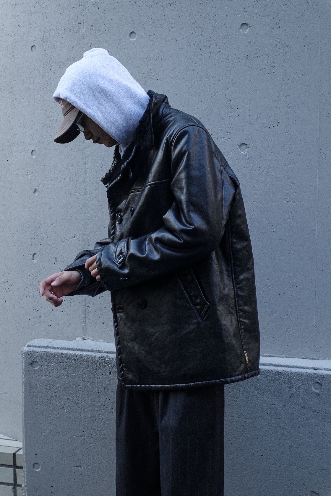 00s Armani Jeans Synthetic Leather Double-breas