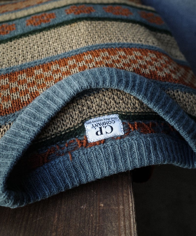80s C.P. Company Pattern Wool Knit | DAMAGEDONE