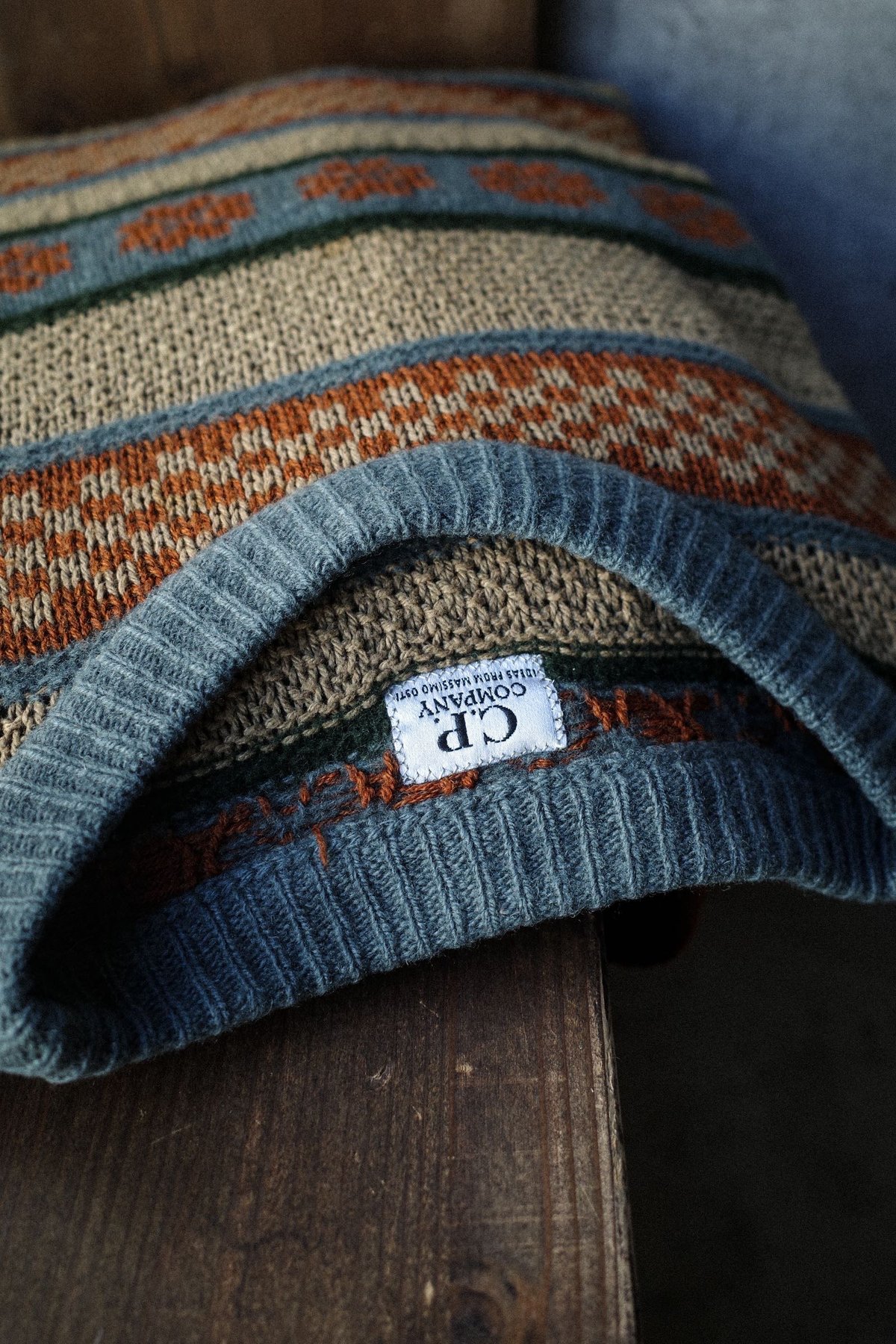 80s C.P. Company Pattern Wool Knit | DAMAGEDONE