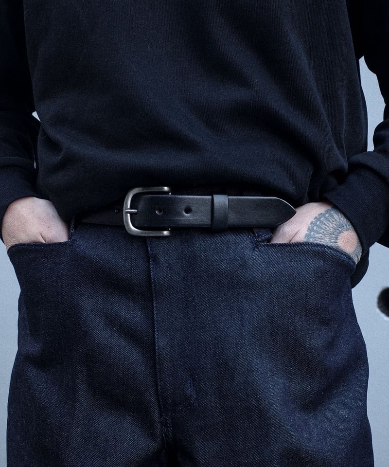 Tory Leather Plain Strap Belt Black #2145 | DAM
