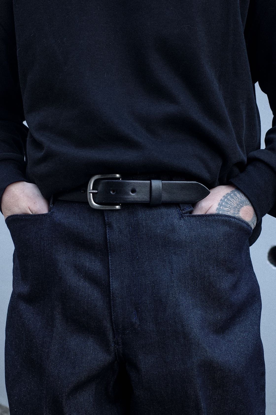 新品 TORY LEATHER 2145 トリーレザー ベルト W34 黒 Tory Leather Plain Strap Belt Black #2145 | DAM