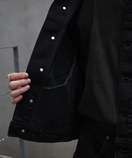 Prison Blues Denim Western Jacket -Fade Black