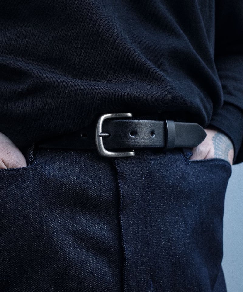 Tory Leather Plain Strap Belt Black #2145 | DAM