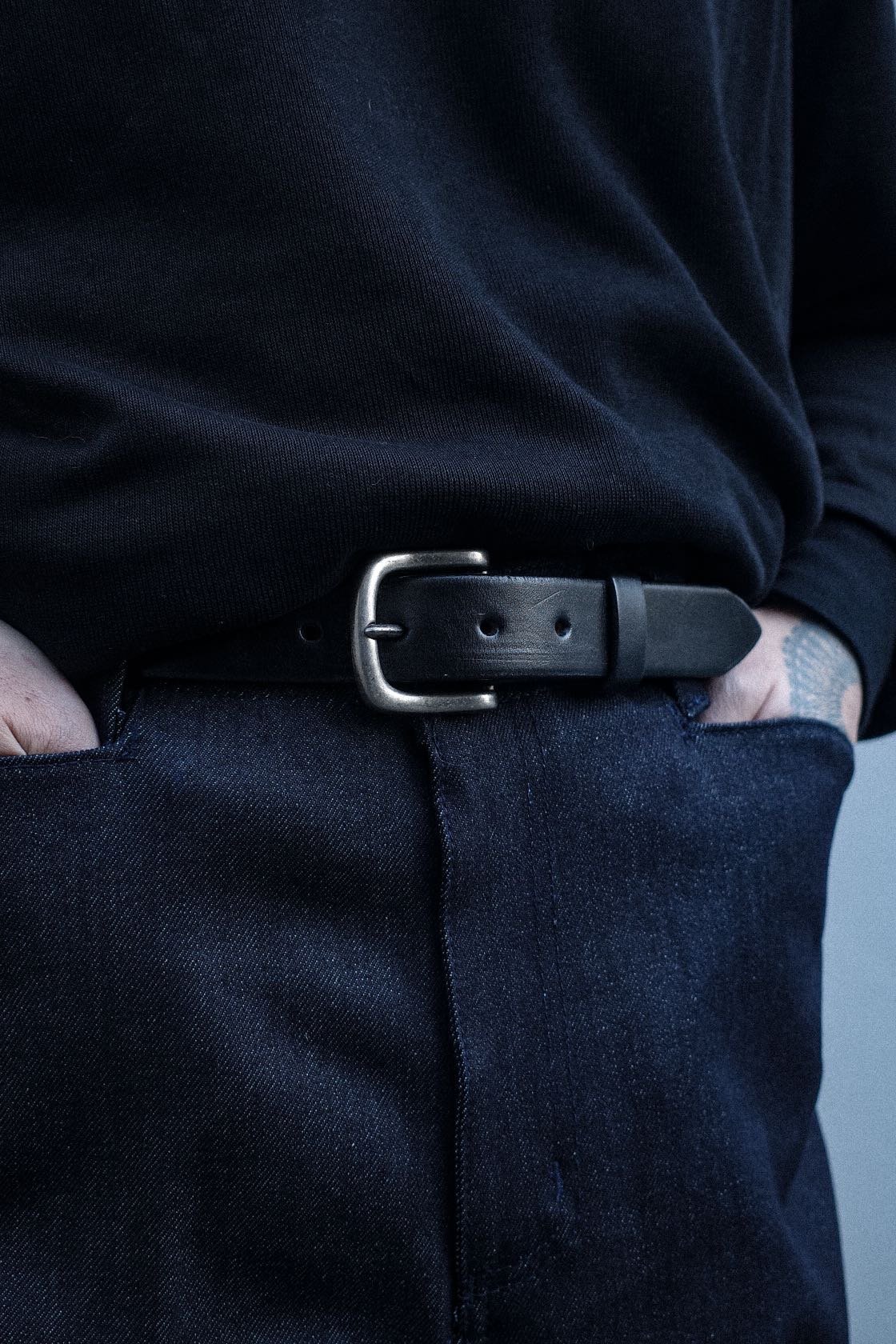 Tory Leather Plain Strap Belt Black #2145 | DAM