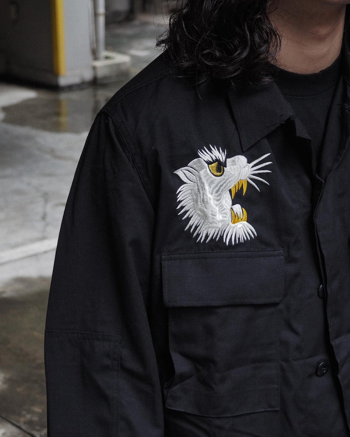 Deadstock Us Army Bdu Jacket Black357 w/Sukajan Embroidered 【U.S. Bald  Eagle × Japan Map】