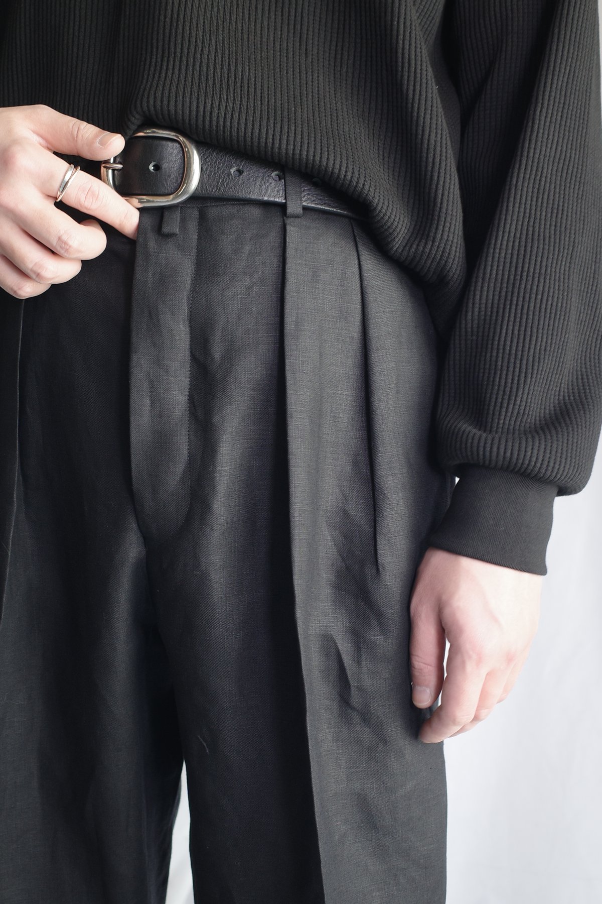 NEAT spence brysonリネン生地ベルトレススラックスL NEAT / ニート】Spence Bryson Linen Standard：リネン パンツ