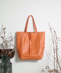 MARLON FIRENZE Calf Leather Shopper Bag - Arancio