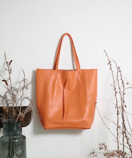 MARLON FIRENZE Calf Leather Shopper Bag - Arancio