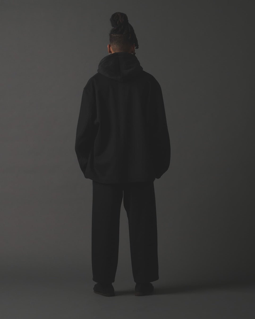 THE DAY - WOOL CASHMERE 2 TUCK WIDE PANTS -Blac